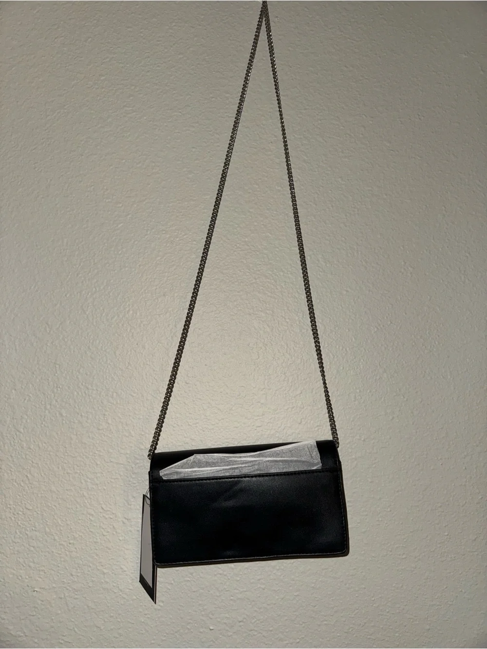 Nine West Black Leather Chain Wallet Crossbody